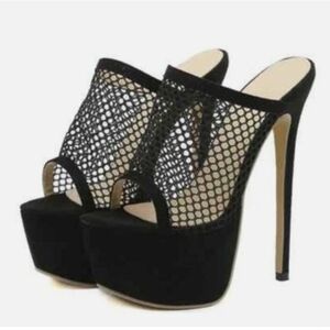 Elegant Black Mesh Stiletto Heels